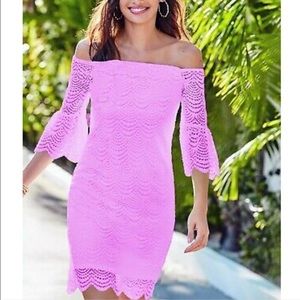 Lilly Pulitzer Lexa Scalloped Off the Shoulder Lace Dress